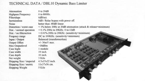 Bass and Treble Limiter. DBL10 and DBTL20